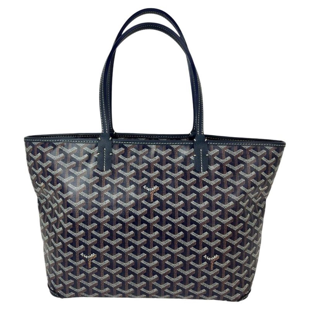 Goyard Goyardine Artois PM Navy Blue Zipper Tote Bag